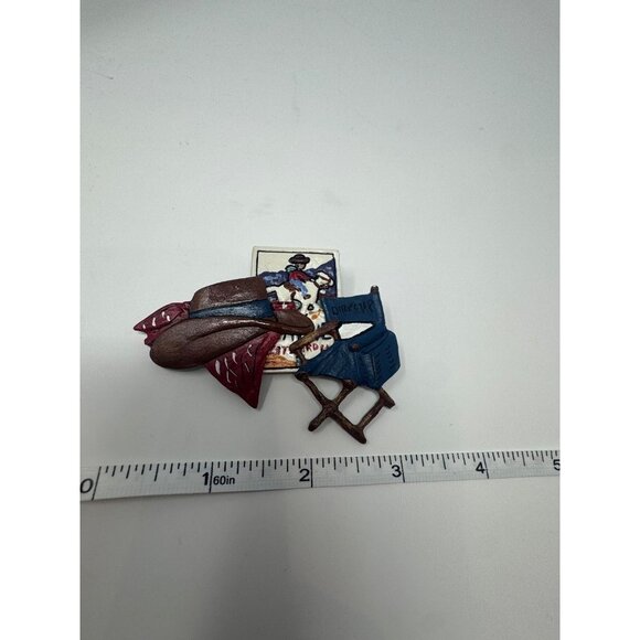 Vintage Sharon Young broach Director's chair cowboy - Picture 4 of 4